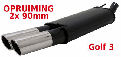 OPRUIMING Golf 3 Sportuitlaat 2x 90mm